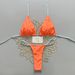 Solid Color Lace-Up Backless Bikini Sexy Two-Piece Swimsuit - Cross Border Europe & America Style for Vacation And Summer_ecoleips.com