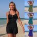 Women's European American Style Two Piece Swimsuit Tankini with Pockets Wide Leg Pants Sexy Style for All Seasons_ecoleips.com