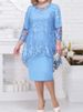 K New Dress Large Women's Evening Dress Lace Embroidered Two Piece Set Temperament Commuting Slimming_ecoleips.com