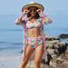 Women's Clothing Multi Color Printing Sexy High End Swimsuit Bikini Three Piece Women's Swimsuit_ecoleips.com