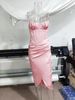 Women's Clothing Slim Fit Spaghetti Strap Dress Fishbone Backless Midi Skirt With Slit For Clearance Sale_ecoleips.com