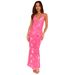 European And American 2025 Spring/Summer Sexy Elegant Printed Hollow Out Strap Dress, Selected Vacation High-End_ecoleips.com