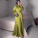 Elegant Women's Flowy Long Sleeve Maxi Dress - Summer Boho Chic Cotton-Polyester Blend With Lantern Sleeves & High Neck_ecoleips.com