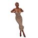 Women's French Style Long Dress Slim Fitting Waist Polka Dot Ruched Skirt Slip Dress_ecoleips.com