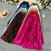Women's Clothing High Grade Metallic Pleated Skirt Autumn And Winter Styles Fashionable Elastic Waist Elegant A Line Mid Length Skirt_ecoleips.com