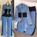 Women's Denim Patchwork Fashion Casual Suit Long Sleeved Top And Wide Leg Pants Two-Piece Set For Spring And Autumn_ecoleips.com