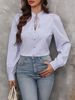 Verve 2025 Women's Fashion Autumn Winter New V-neck Tie Button Striped Long Sleeve Shirt_ecoleips.com