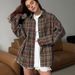 Verve Summer New Plaid Style Versatile Casual Turn-down Collar Long Sleeve Cardigan Shirt Polyester Cotton Blouse For Women_ecoleips.com