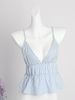 European And American Style Sexy Slimming Women's Top V Neck Striped Design Crossover Suspender Sweet Niche 2025 New_ecoleips.com