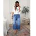 Elegant Casual High Waist Wide Leg Pants For Women Retro Style Denim With Elastic Waistband Lengthening Effect Plus Size_ecoleips.com