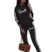 New Trendy Casual Vacation Hooded Long Sleeved Shirt And Pants Set With Letter Print (2043 Print)_ecoleips.com