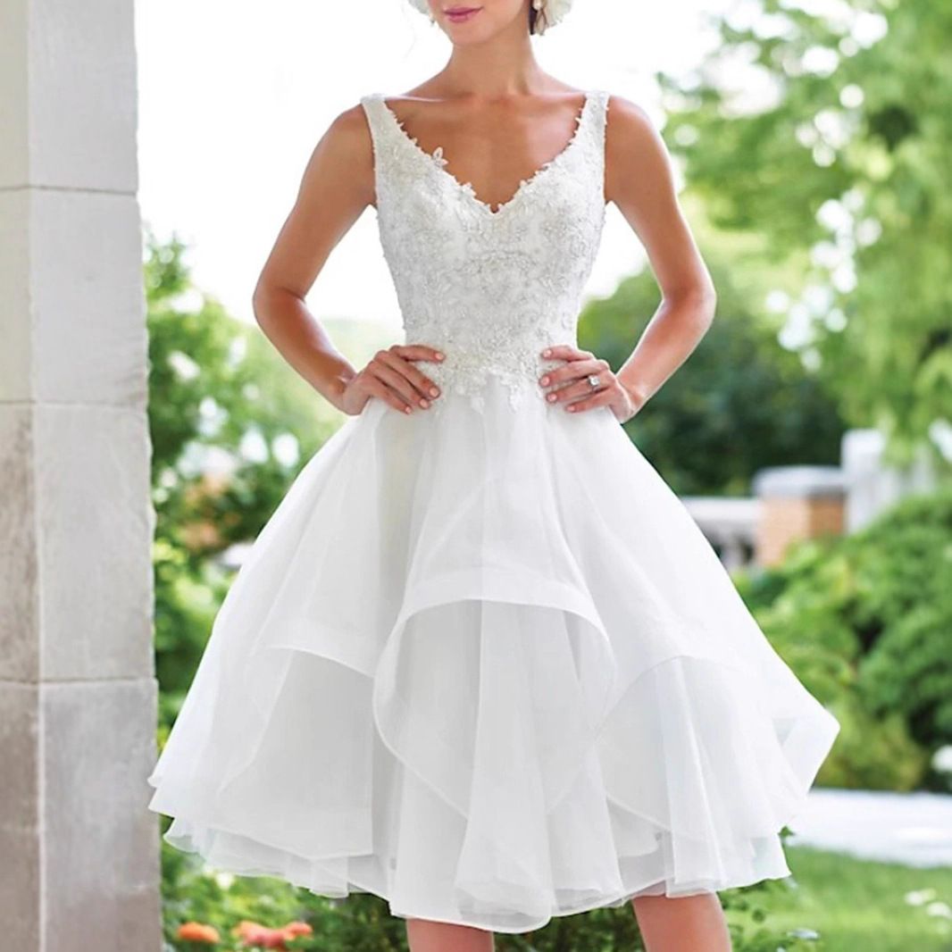 Princess Bride Wedding Dress Short off Shoulder Skirt Sheer Backless Lace Gown New European And American Style 2025_ecoleips.com