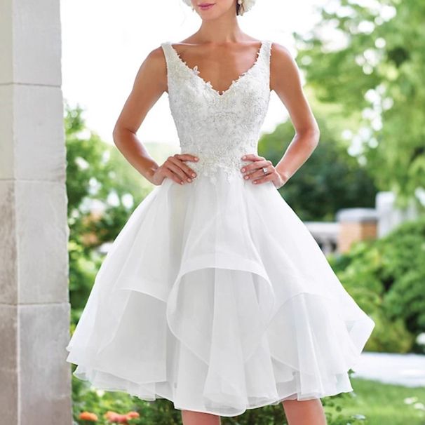 Princess Bride Wedding Dress Short off Shoulder Skirt Sheer Backless Lace Gown New European And American Style 2025_ecoleips.com