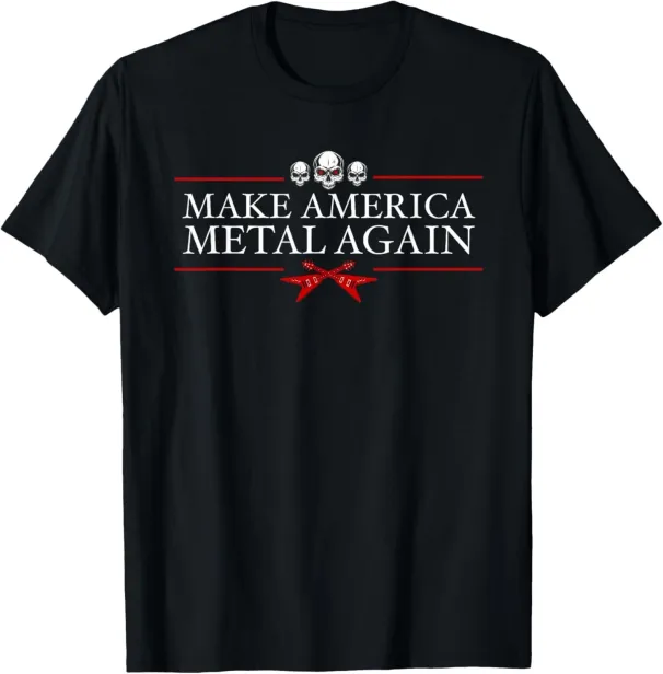 Women's T-Shirts Make America Metal Again Trump Rock Heavy Music Thrash Gift T-Shirt_ecoleips.com