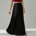 Elegant Black A-Line Midi Skirt, Flowy Hemline High Waist Skirt For Women, Versatile And Chic For Fall And Casual Occasions_ecoleips.com
