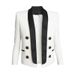Women's Clothing Fashion Color Matching Contrast Fashionable Contrast Color Notched Lapel Short Blazer Slim Fit Office Wear & Casual Chic Jacket_ecoleips.com