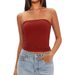 2025 Cross-Border Hot-Selling Women's Strapless Tank Top, Off-Shoulder, Versatile For Layering Or Wearing Alone,_ecoleips.com