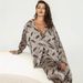 Autumn New Printed Loose Women's Pajamas Two-Piece Set Wearable Outside European And American Cross-Border_ecoleips.com