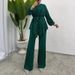 Women Muslim Solid Color Temperament Top Loose Elegant Pants Set_ecoleips.com