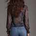 Voya Women's Romantic Boh Deep Deep V-neck Paisley Ruffle Chiffon Lining Top Available In Multiple Colors_ecoleips.com