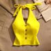 Women's Clothing Halter Neck Suspender Top For Women In Summer Inner Wear Or Outer Wear Beautiful Back Slim Fit Off Shoulder Short Knitted Vest_ecoleips.com