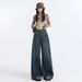 Minghai Retro High-waisted Wide-leg Jeans For Women, Autumn 2025 New Casual Loose Slimming Relaxed Straight Pants_ecoleips.com