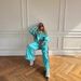Women's Casual Suit Fashionable Loose Color Matching Long-sleeved Zipper Cardigan Contrasting Top Trousers Sports Suit_ecoleips.com