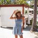 Women's Clothing Summer New Solid Color Waist Suspenders Women's Denim Jumpsuit Shorts_ecoleips.com