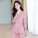 Pink Women's Petite Suit Set High-End Elegant Professional Commuter Style for Spring And Autumn_ecoleips.com
