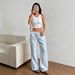 Women's Versatile Striped Loose Casual Elastic Waist Straight Leg Wide Leg Pants_ecoleips.com