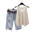 Women's Clothing Summer Outfit With A Complete Set Of Women's New Light Luxury Design Hollow Vest Vest Hole Shorts Three Piece Set_ecoleips.com