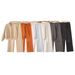 Women's Clothing Zippered Bomber Jacket Sweatshirt Loose High Waist Flannel Pants_ecoleips.com