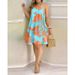 Women's Clothing Off Shoulder Halter Neck Tie Loose Women's Dress_ecoleips.com