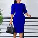 Women’s Clothing Summer New Round Neck Pleated Temperament Fashion OL Tongle Pencil Skirt_ecoleips.com