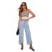 2026 New Elastic Long Pants Washed High-Waisted Fashionable Casual Trendy Versatile Wide-Leg Jeans For Women_ecoleips.com