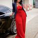 Women's Clothing New Fashion Sexy Tag Big Flower Solid Color Pleated Jumpsuit_ecoleips.com