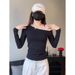 American-Style Retro Design: A Stylish, Figure-Flattering Top With Slanted Shoulders And Exposed Chest Area, Made Of Mod_ecoleips.com