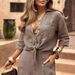 Women's Clothing Women's Long Sleeved Top For Business Casual Button Down Hem With Pockets European And American Style_ecoleips.com