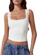 Women's Lace-trimmed Square-neck Sleeveless Tank Top With Double-layer Slim Fit, Cropped Top, New European And American_ecoleips.com