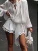 K Bubble-sleeve Short Dress With Lotus Leaf Hem Two-piece Set; New Ruffled Design Short Dress._ecoleips.com