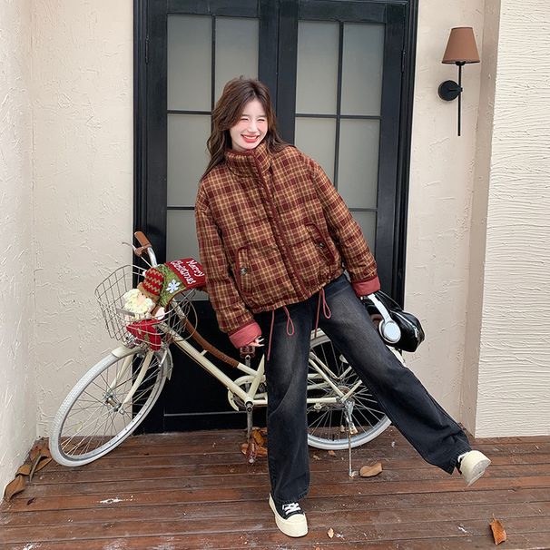 girl Girl Girl Korean Style Design Sense Reversible Short Jacket For Women Winter 2024 New White Duck Down Warm Casual Coat_ecoleips.com