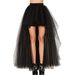 Women's Clothing Swallowtail Skirt Mesh Skirt Sexy Black Short Front And Long Back Puffy Skirt For Adults_ecoleips.com
