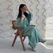 Muslim Dress Women Elegant Long-Sleeve Lace Trim Abaya Dress For Women – Modest Muslim Fashion With Embellished Detailing_ecoleips.com