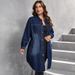 K Large Size Women's Waist Cinching Temperament Shirt, High-end Jacket_ecoleips.com