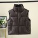 Aria Basics 2025 New PU Down Cotton Vest Korean Style Loose Fit Short Slimming Jacket Petite People With Stand Collar For Autumn And_ecoleips.com