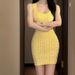 Icy Silk Women's Sleeveless Slim Fit Knit Dress U-Neck Luxury Letter Jacquard Summer New Style Elegant_ecoleips.com