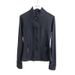 Women's Slim-Fit Stand Collar Yoga Jacket, Nylon-Spandex Athletic Top For Gym & Daily Wear, Soft Brushed Fleece Feel Lightweight Layer_ecoleips.com