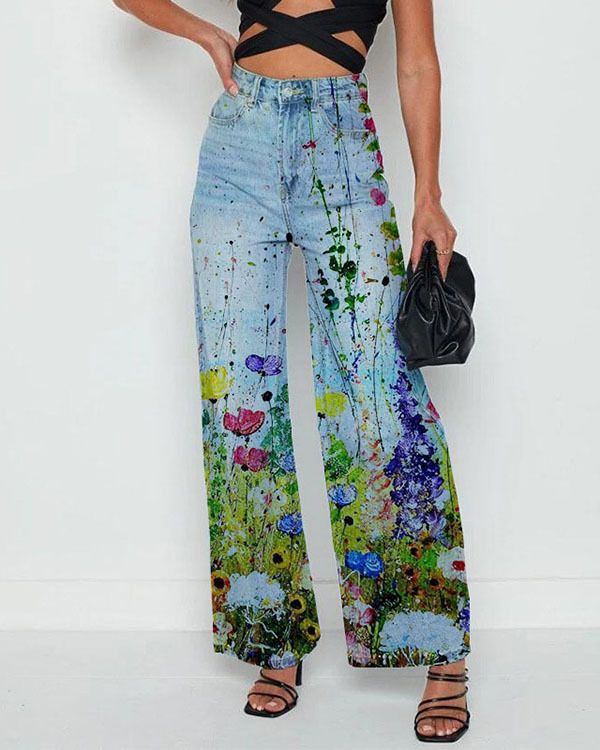 Women's Clothing Large Size Women's Casual Pants Thin Jeans _ecoleips.com