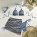 Elegant Gradient Embroidered Bikini Set - Sexy & Stylish Swimwear For Women, Trianglar Top & High-Waisted Bottom_ecoleips.com