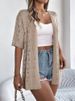 K Hollow Out Short Sleeved Knitted Cardigan Vacation Sun Protection Shirt Women's Clothing_ecoleips.com